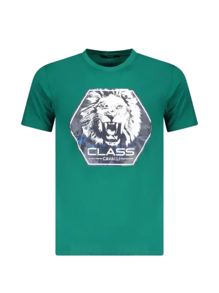 Tricou Cavalli Class cu imagine verde