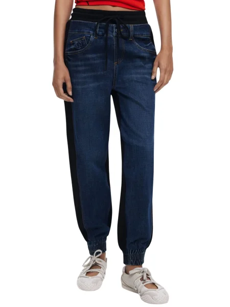 Szerokie jeansy Desigual czarne