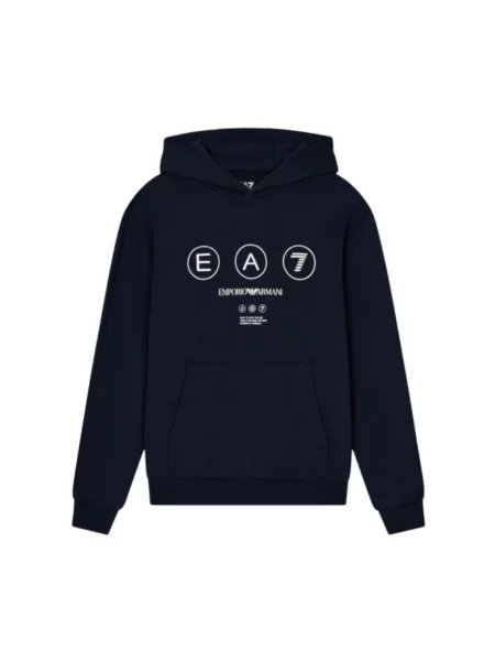 Bluza z kapturem Emporio Armani Ea7 z kapturem z logo niebieska