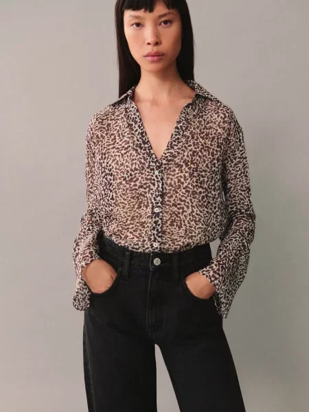 Блуза MANGO коричневий