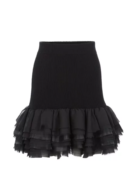 Fustă Nina Ricci tricotate cu volane negru