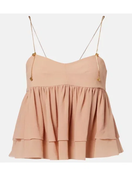 Top Chloé de mătase roz