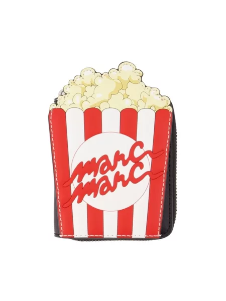 Marc Jacobs Portfel The Popcorn Slim Compact Wallet schwarz biały