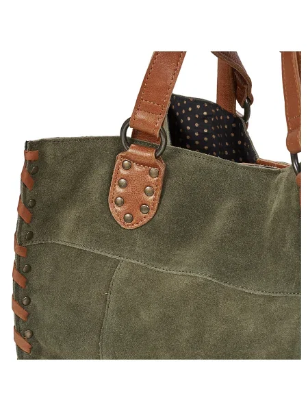 Geantă shopper Pieces din piele de căprioară