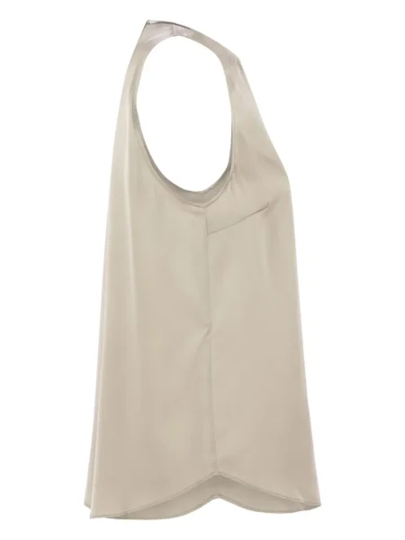 Satynowa bluzka Brunello Cucinelli bez rękawów