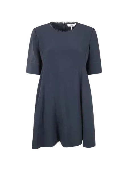 Rochie mini Chloé în linie A negru