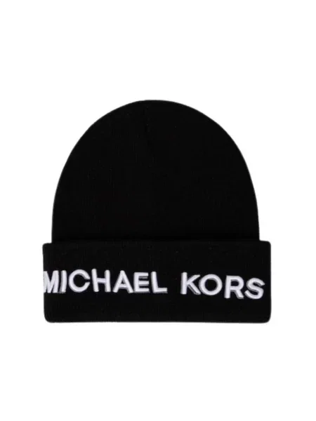 Michael Kors Akcesoria Mężczyzna ONE SIZE Czapka Beanie z haftowanym logo czarny