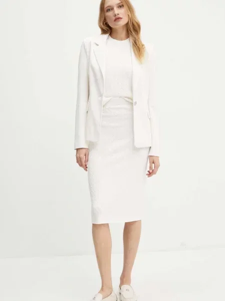 Suknja Armani Exchange midi pencil bež