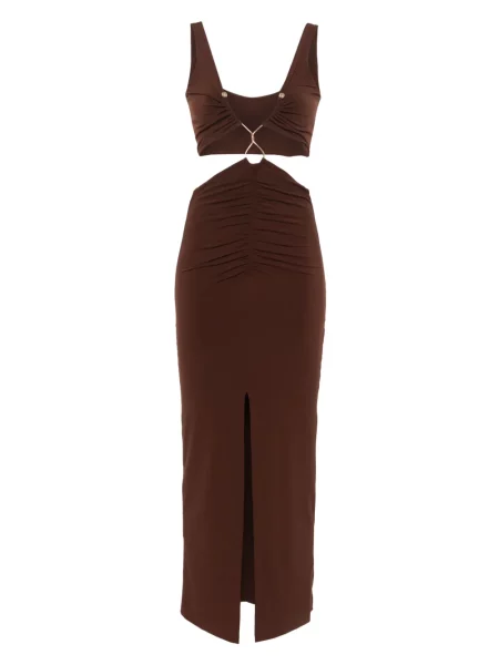 Rochie maxi Nissa de costum maro