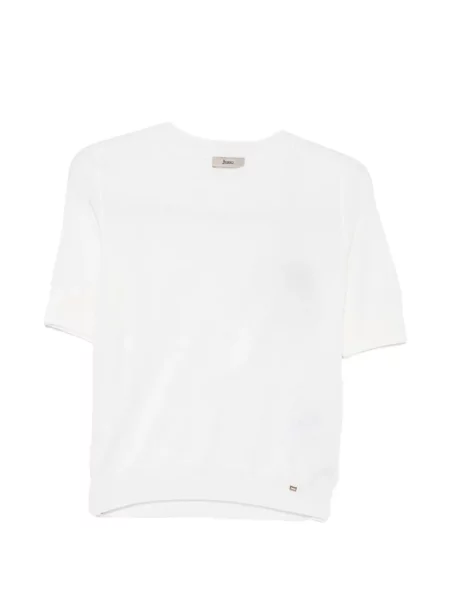 Scurt tricou Herno tricotate alb