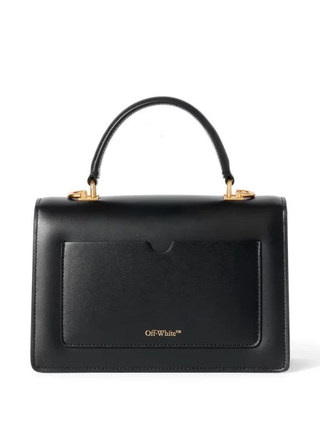 Geantă shopper Off-white din piele alb