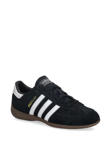 Sneakersy Adidas Predator w paski z dekoltem w serek z kapturem różowe