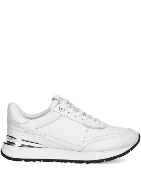 Кожено портмоне Michael Michael Kors с връзки с принт кафяво