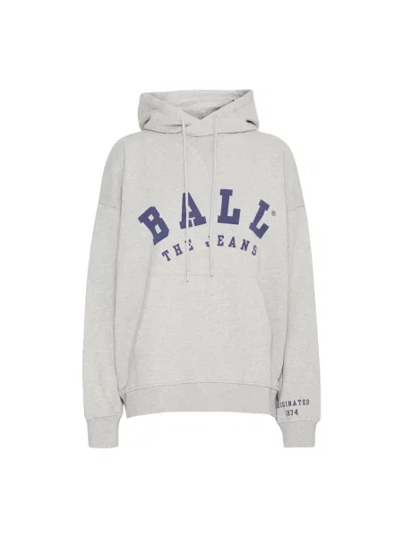 Bluza z kapturem Ball z kapturem z nadrukiem szara