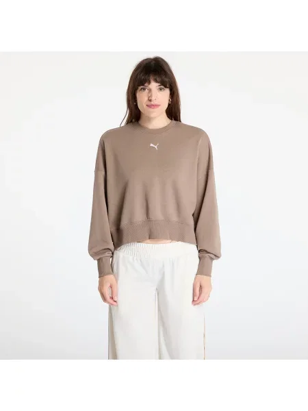 Hanorac Puma Wardrobe Essentials Over-Oversized Crew TR Totally Taupe XXS