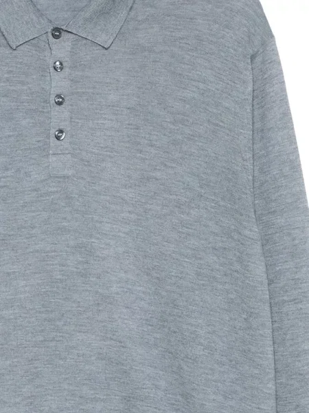 Lung tricou polo Gran Sasso gri