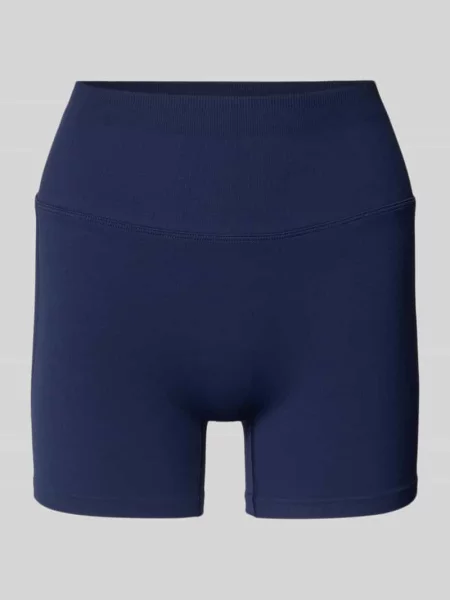 Szorty w kroju slim fit z szerokim pasem model Scrunch' Fabletics granatowe