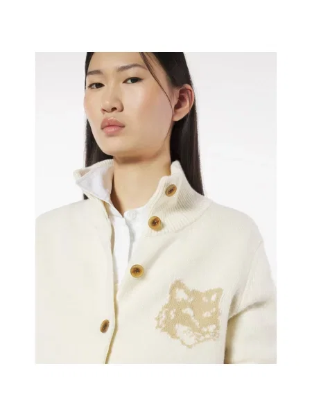 Kardigan Maison Kitsune wełniany beżowy