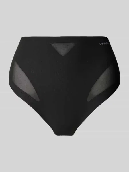 Majtki Calvin Klein Underwear z nadrukiem z siateczką czarne