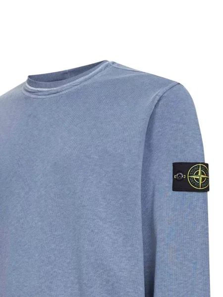 Оребрен суитчър Stone Island камъни синьо