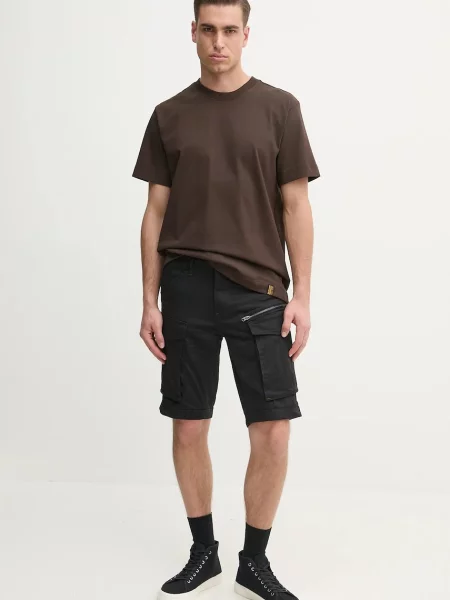 G-Star tričko Essential loose hnedá