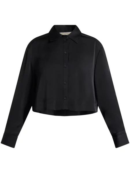 Cămașă Michael Kors din satin lungă negru