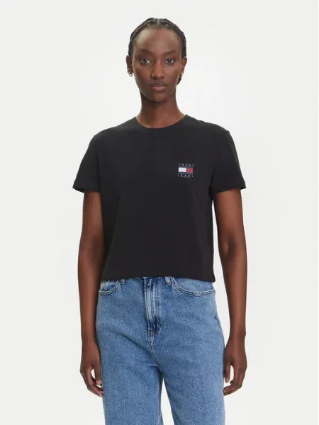 Tommy Jeans T-Shirt Flag czarny