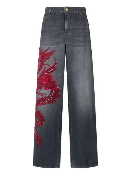 Jeansy Roberto Cavalli z cekinami czarne