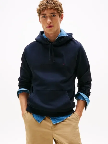 Palton Tommy Hilfiger din material terry alb