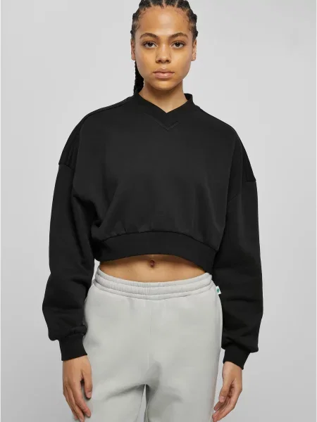 Top Urban Classics z dekoltem w serek czarny