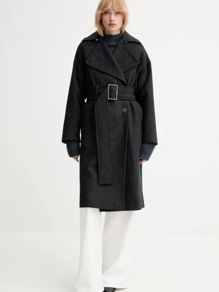 IRO palton de lână gri