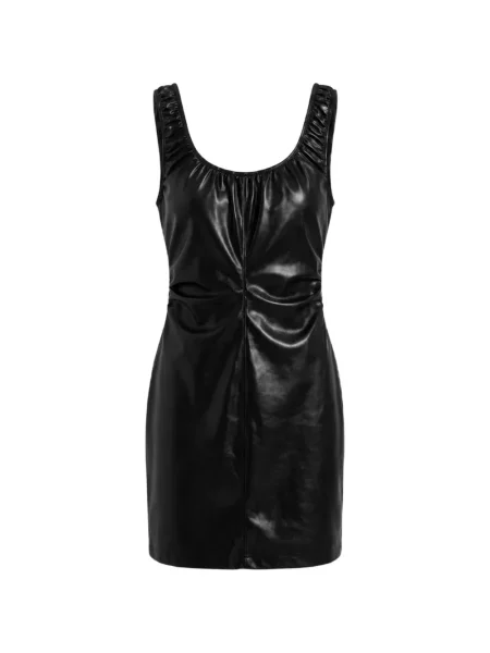 Rochie mini Yigal Azrouel din piele cu volane negru