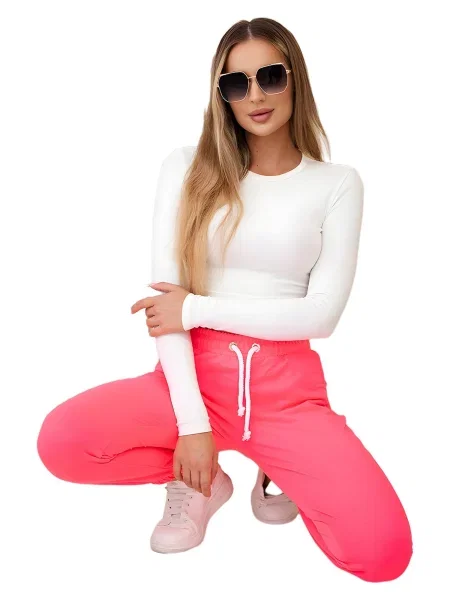 Kalhoty neonové růžové