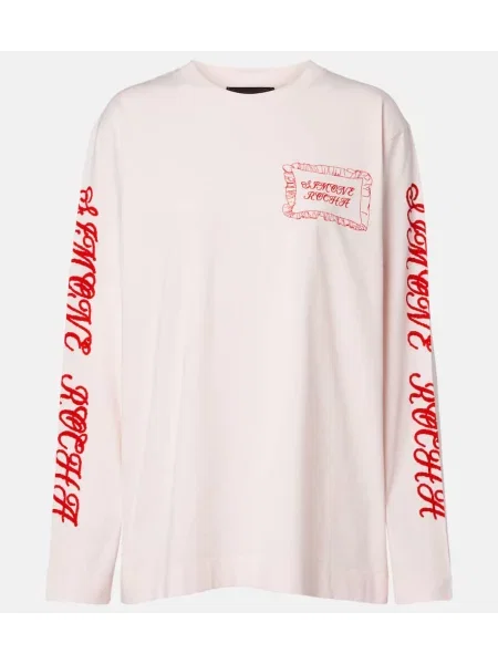 Tricou Simone Rocha cu imagine din jerseu roz