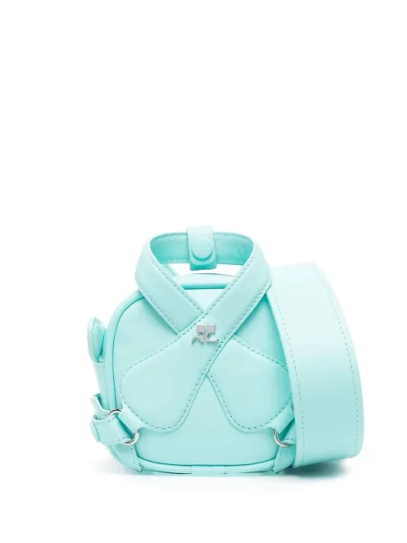Geanta crossbody Courreges din piele albastru