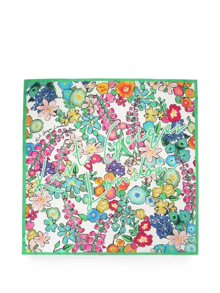 Fular Kurt Geiger London cu model floral cu imagine alb