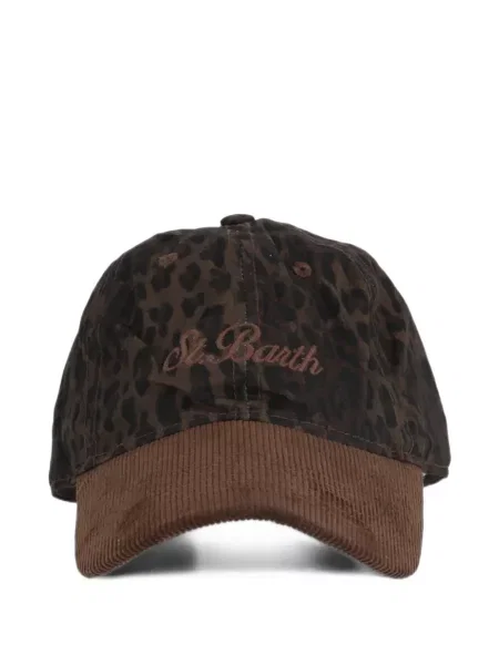 Șapcă Mc2 Saint Barth de catifea cord cu imagine cu model leopard maro
