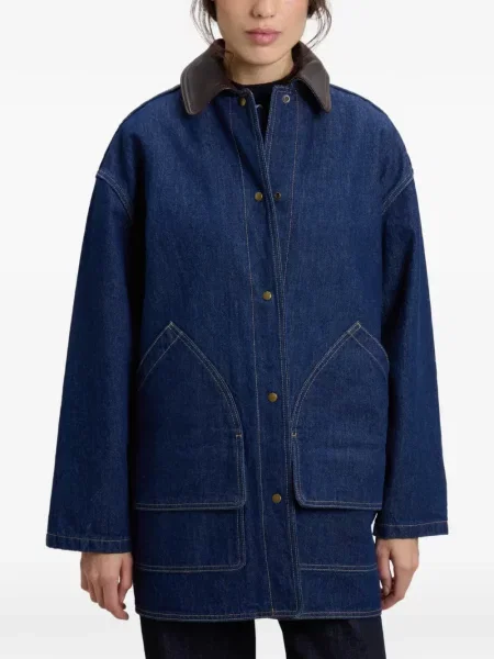 Gulerat geacă de blugi Woolrich albastru