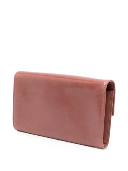 Δερμάτινος clutch Miu Miu με αυτόγραφο ροζ