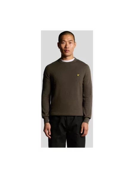 Bluza nierozpinana Lyle & Scott z wełny merino z okrągłym dekoltem brązowa