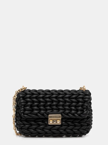 Кожена чанта MICHAEL Michael Kors TRIBECA черно