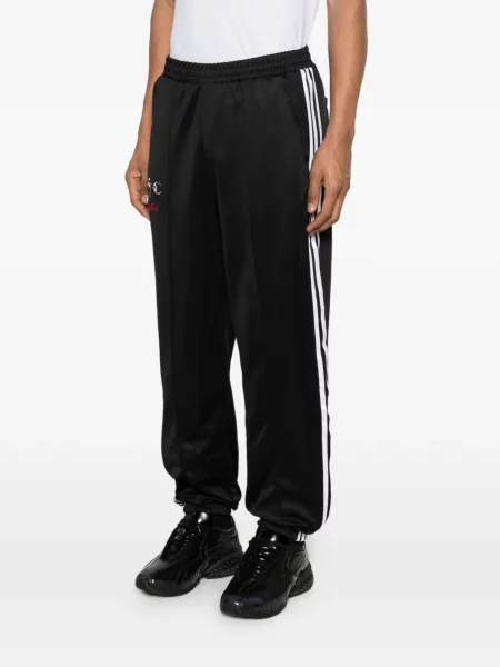 Hanorac cu glugă Adidas cu dungi cu imagine din jacard negru