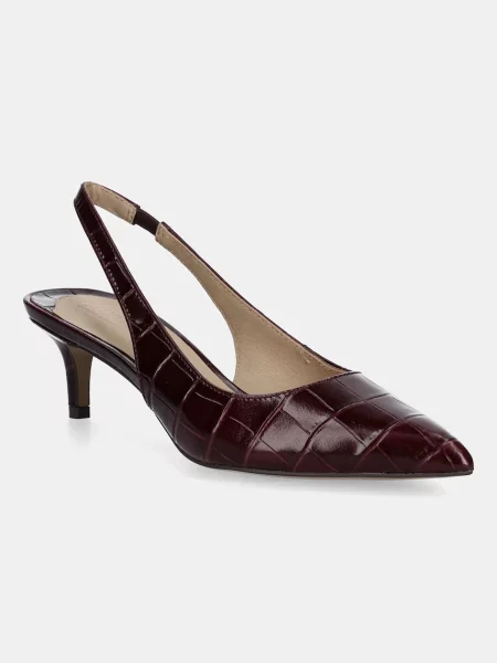 Кожени обувки с тънък Lauren Ralph Lauren Lolah II червено