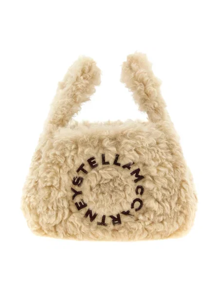 Torebka Stella Mccartney skórzana z logo beżowa