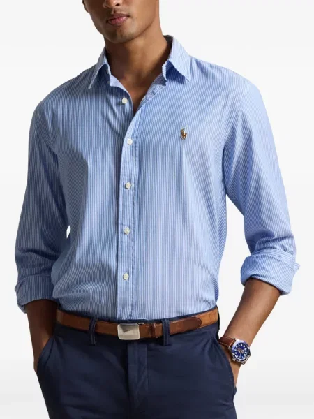 Polo majica Polo Ralph Lauren s vezom keper karirana plava