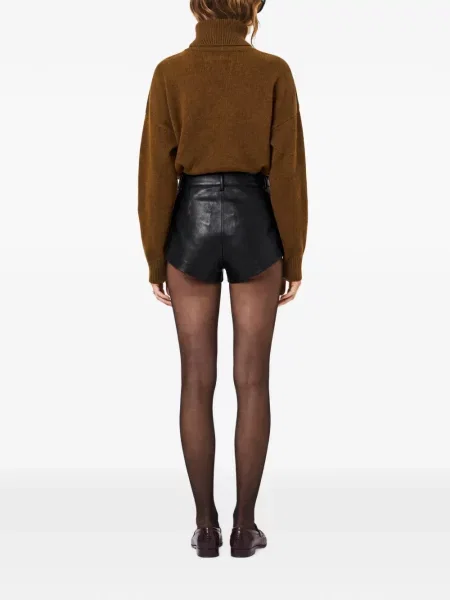 Pantaloni scurți Nicholas din piele negru