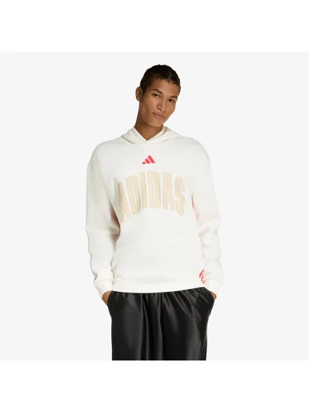 Суитшърт adidas Stadium Graphic Hoodie Off White/ Pure Ruby M бяло
