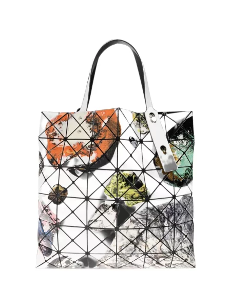 Geantă shopper Bao Bao Issey Miyake cu imprimeu geometric alb