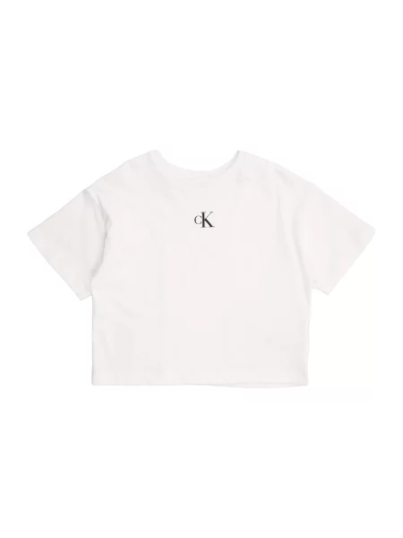 Calvin Klein Jeans Majica Monogram Logo Boxy crna bijela