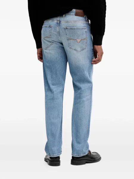 Blugi Guess cu autograf albastru